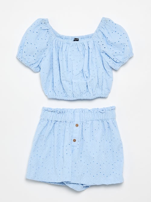 Embroidered 2-Piece Set - Shorts + Blouse - Kiabi