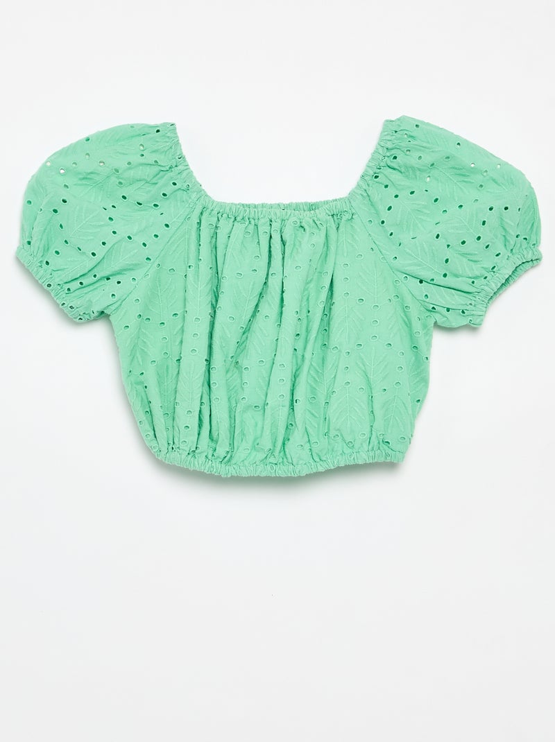 Embroidered 2-Piece Set - Shorts + Blouse Green - Kiabi