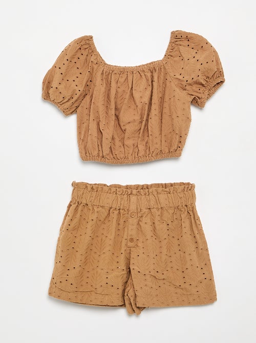 Embroidered 2-Piece Set - Shorts + Blouse - Kiabi