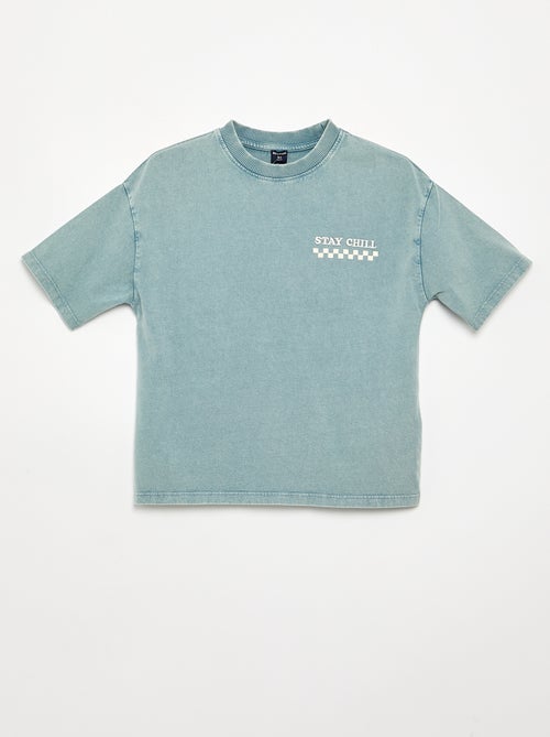 Embroidered and printed short-sleeved T-shirt - Kiabi