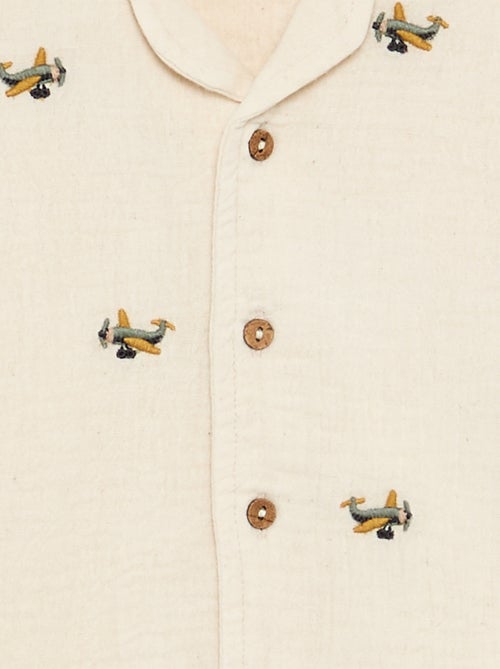 Embroidered Cotton Gauze Blouse - Kiabi