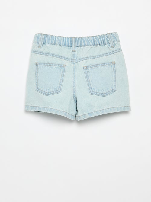 Embroidered denim shorts - Kiabi