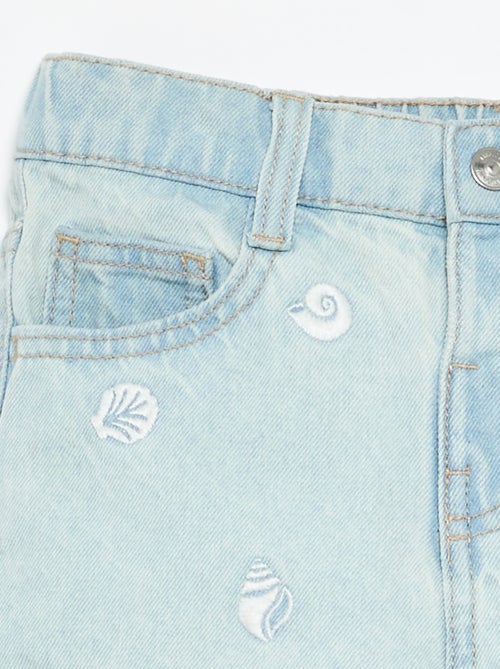 Embroidered denim shorts - Kiabi