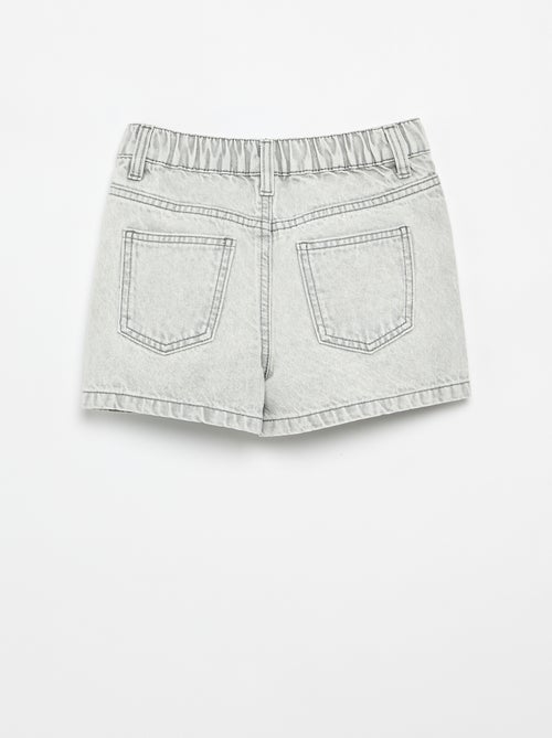 Embroidered denim shorts - Kiabi