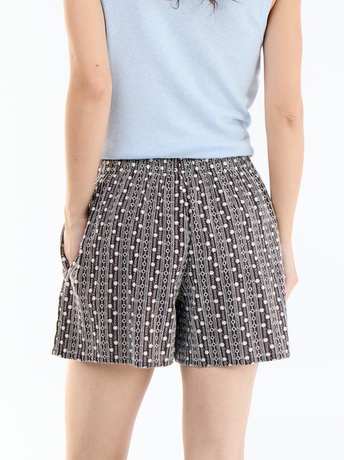 Embroidered elasticated waist shorts - Kiabi