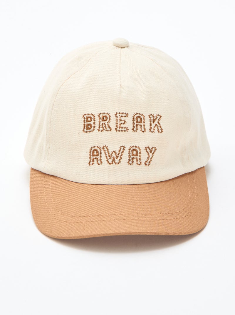 Embroidered Fabric Cap Beige - Kiabi