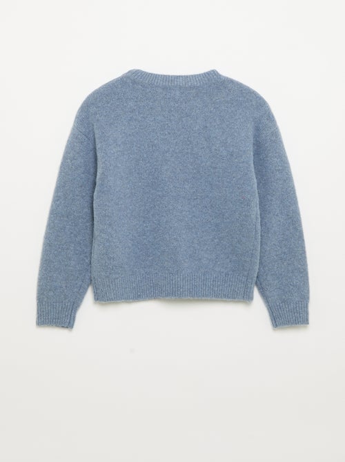 Embroidered Flower and Sequin Sweater - Kiabi