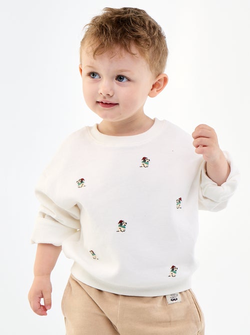 Embroidered French Terry Sweatshirt - Kiabi