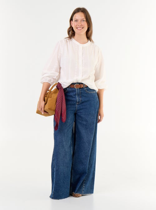 Embroidered long-sleeved blouse - Kiabi