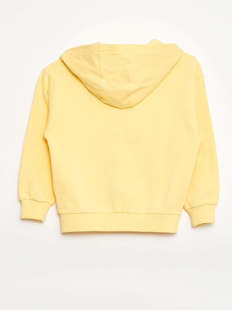 Embroidered Loose Fit Hoodie Yellow - Kiabi