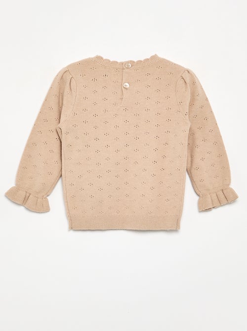 Embroidered Pointelle Knit Sweater - Kiabi