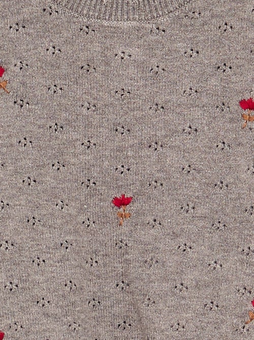 Embroidered Pointelle Knit Sweater - Kiabi
