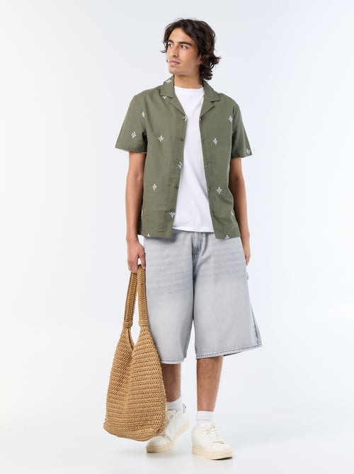 Embroidered Short-Sleeved Shirt - Kiabi