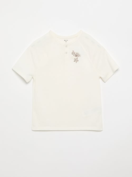 Embroidered short-sleeved T-shirt - Kiabi