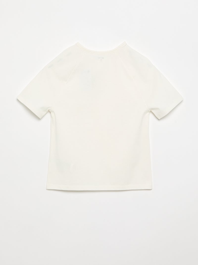 Embroidered short-sleeved T-shirt White - Kiabi