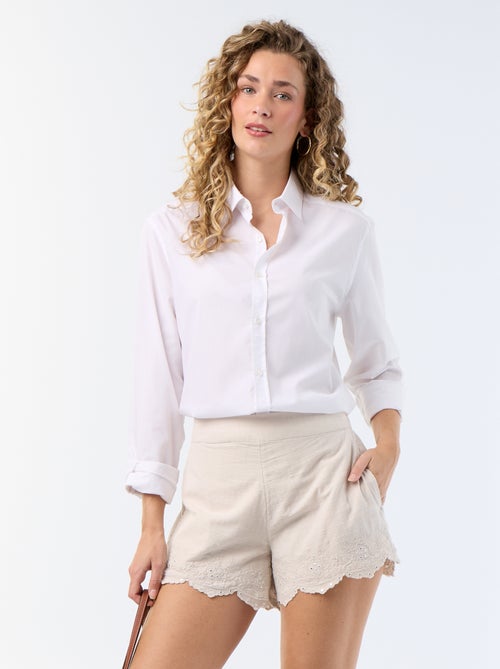 Embroidered Shorts with Mirror Sequins - Kiabi Embroidered Shorts with Mirror Sequins - Kiabi