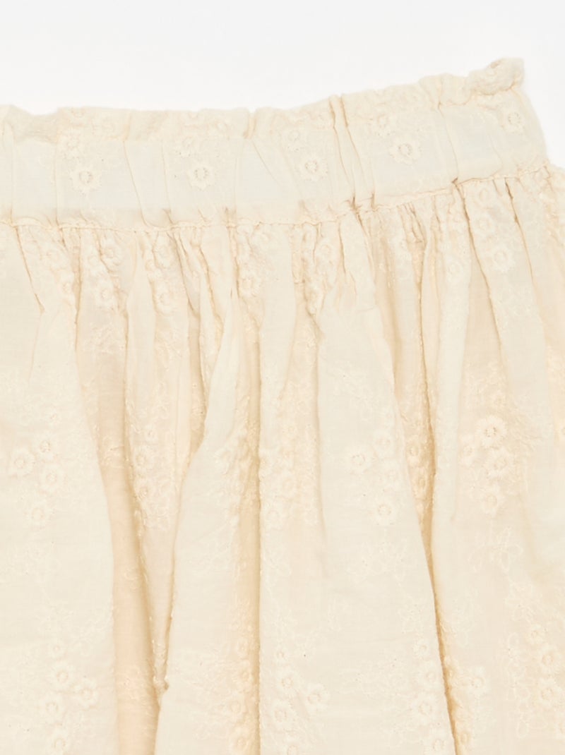Embroidered skirt Ecru - Kiabi