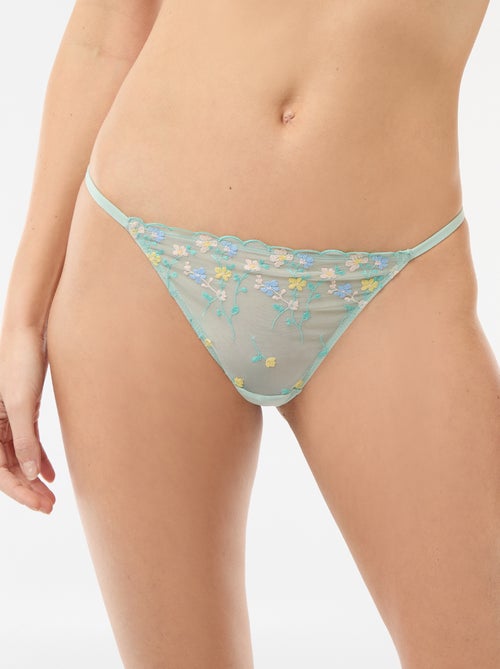 Embroidered Tulle Thong - Kiabi