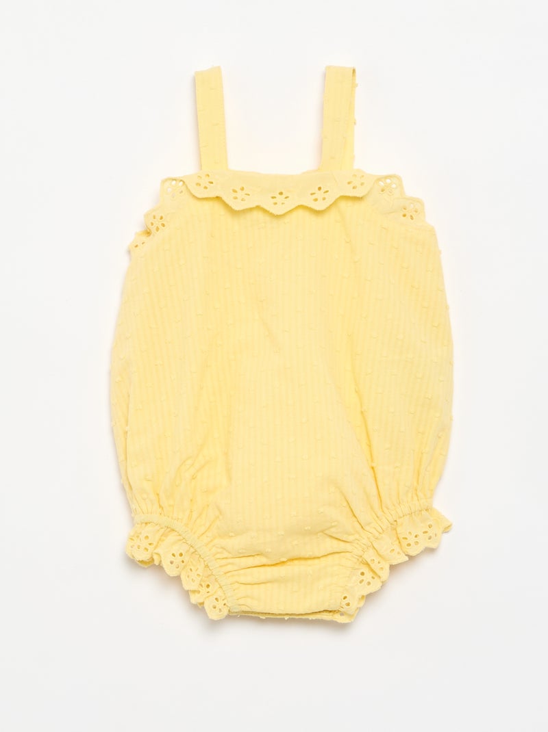 Ensemble 2 pièces - barboteuse + chapeau Jaune - Kiabi