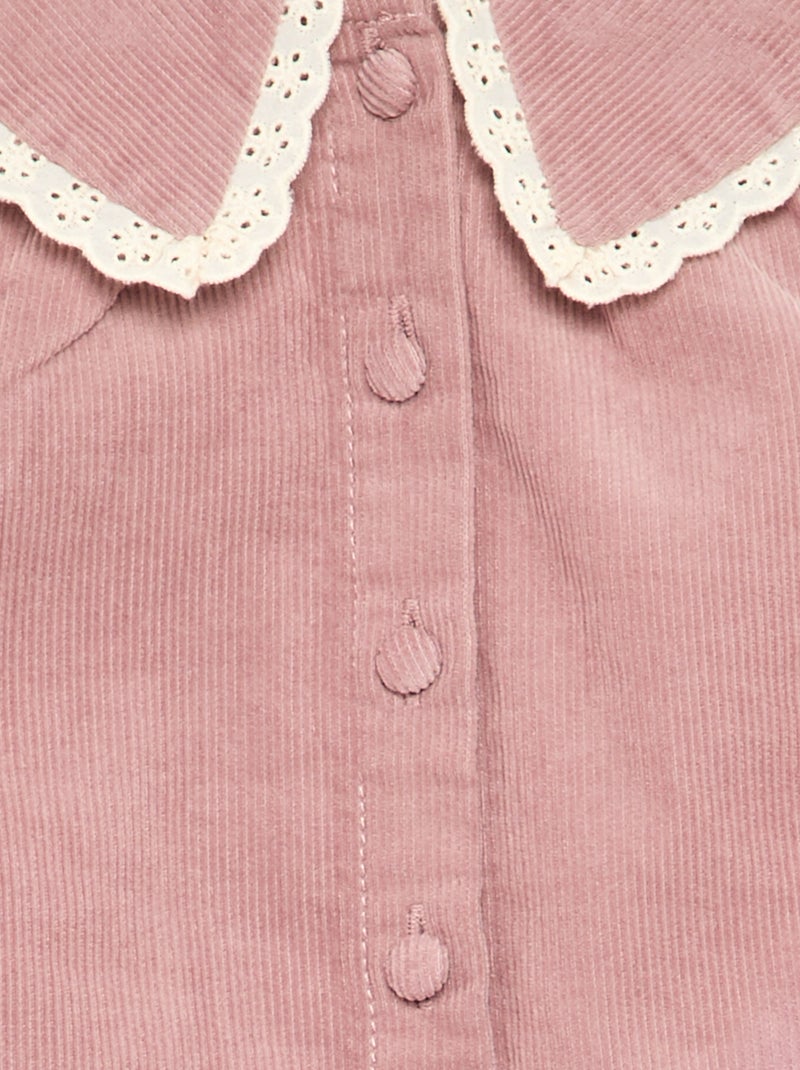 Ensemble 2 pièces - blouse en velours + legging Rose - Kiabi
