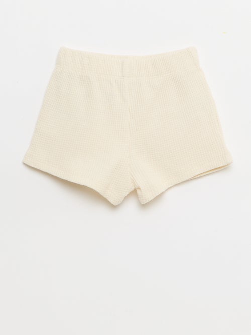 Ensemble 2 pièces - polo + short en maille gaufrée - Kiabi