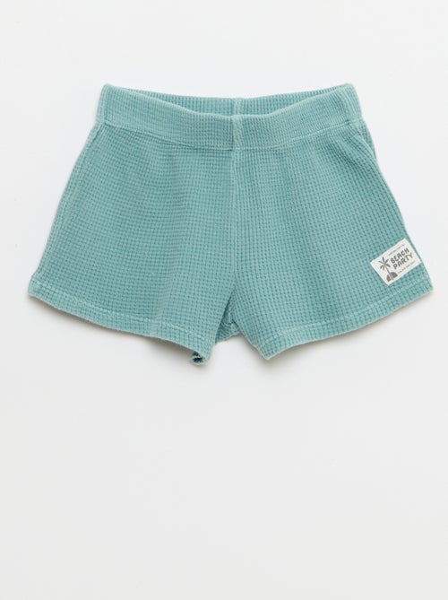 Ensemble 2 pièces - polo + short en maille gaufrée - Kiabi