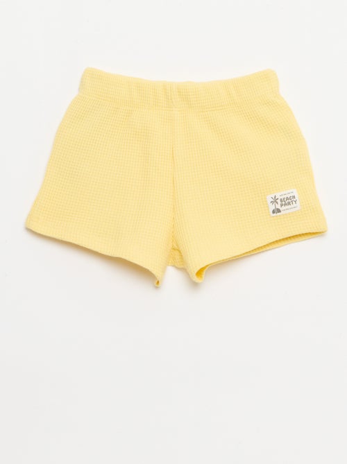 Ensemble 2 pièces - polo + short en maille gaufrée - Kiabi