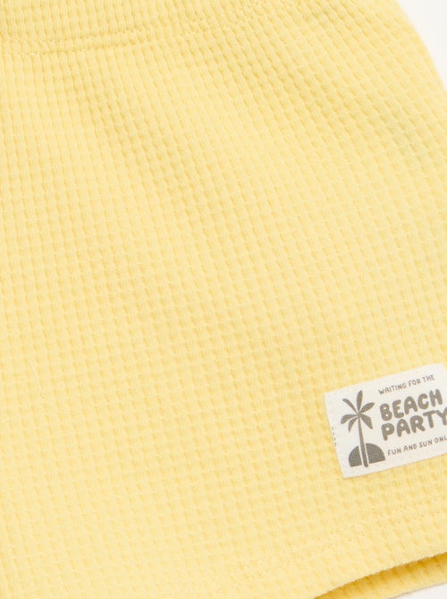 Ensemble 2 pièces - polo + short en maille gaufrée - Kiabi