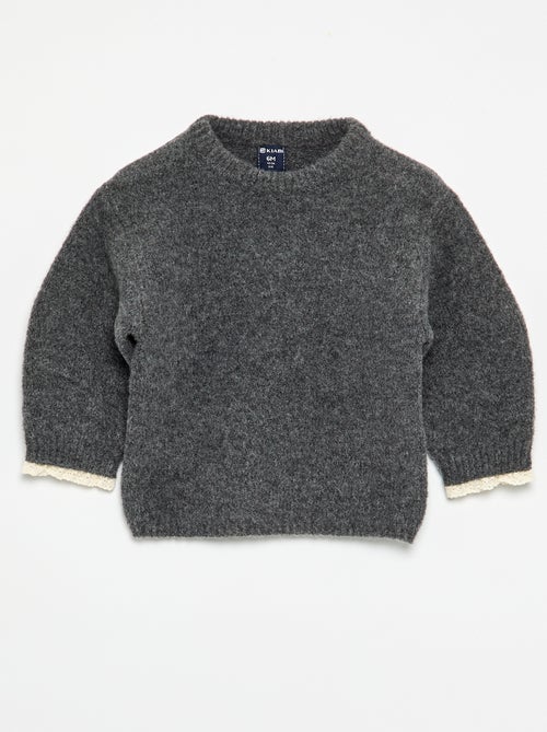 Ensemble 2 pièces - pull + foulard avec détails en macramé - Kiabi