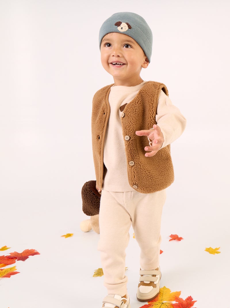 Ensemble 2 pièces - Pull + pantalon Beige - Kiabi