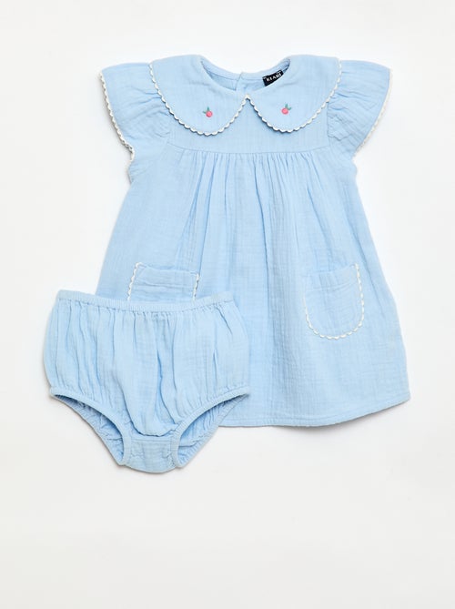 Ensemble 2 pièces - Robe à manches courtes + culotte - Kiabi