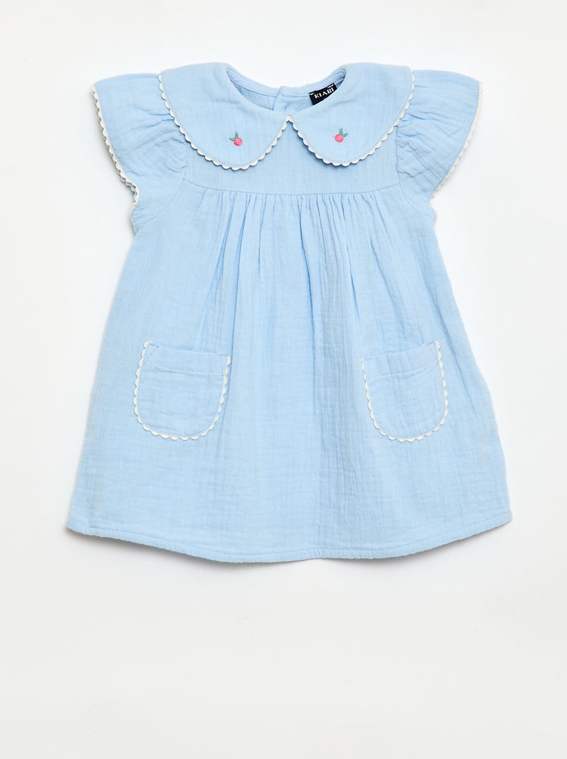 Ensemble 2 pièces - Robe à manches courtes + culotte Bleu - Kiabi