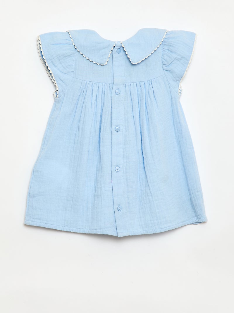 Ensemble 2 pièces - Robe à manches courtes + culotte Bleu - Kiabi