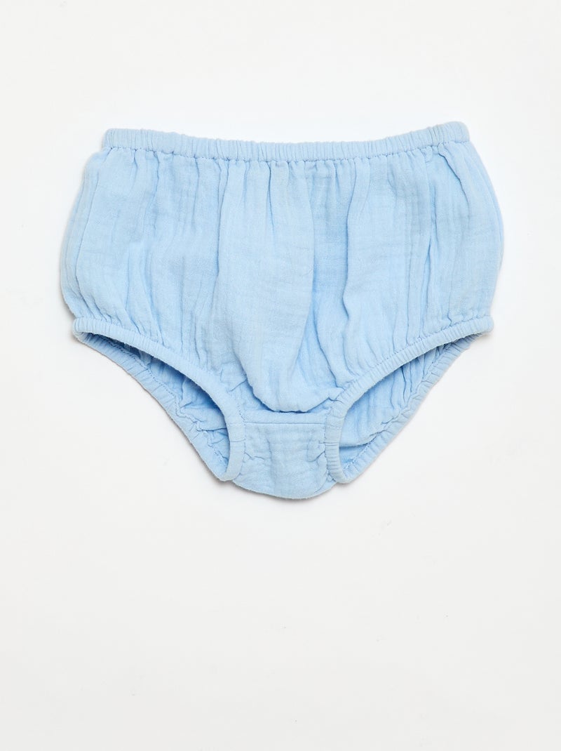 Ensemble 2 pièces - Robe à manches courtes + culotte Bleu - Kiabi