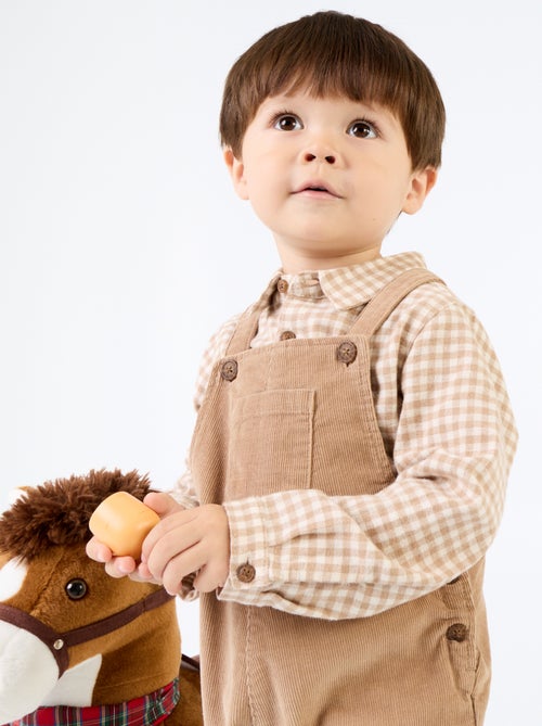 Ensemble 2 pièces - Salopette longue + Chemise à manches longues - Kiabi