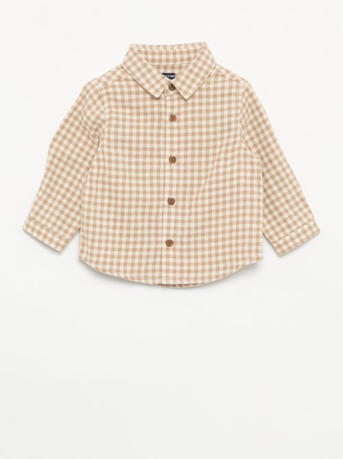 Ensemble 2 pièces - Salopette longue + Chemise à manches longues - Kiabi