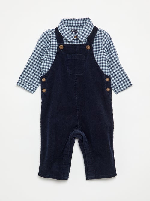Ensemble 2 pièces - Salopette longue + Chemise à manches longues - Kiabi