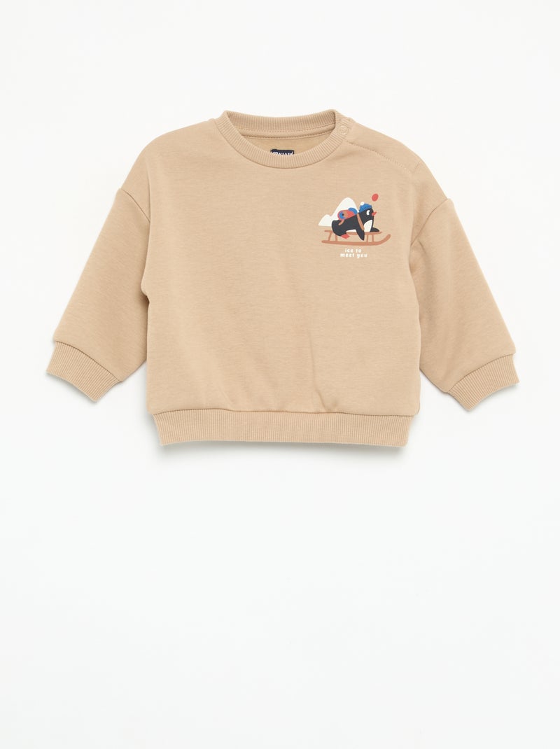 Ensemble 2 pièces - Sweat + pantalon Beige - Kiabi