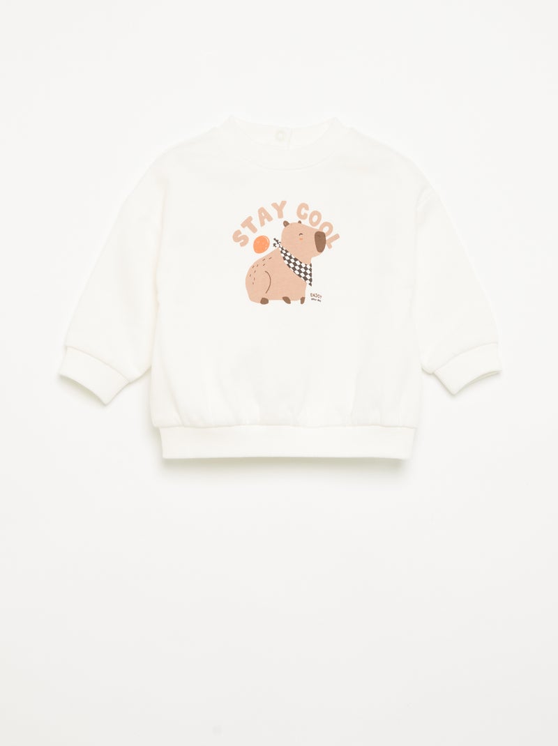 Ensemble 2 pièces - Sweat + pantalon Blanc - Kiabi