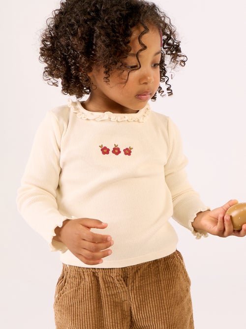 Ensemble 2 pièces - T-shirt + pantalon en velours - Kiabi