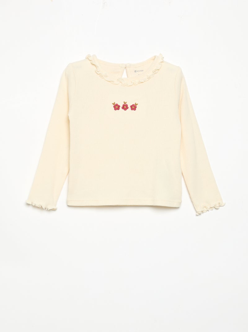 Ensemble 2 pièces - T-shirt + pantalon en velours Blanc - Kiabi