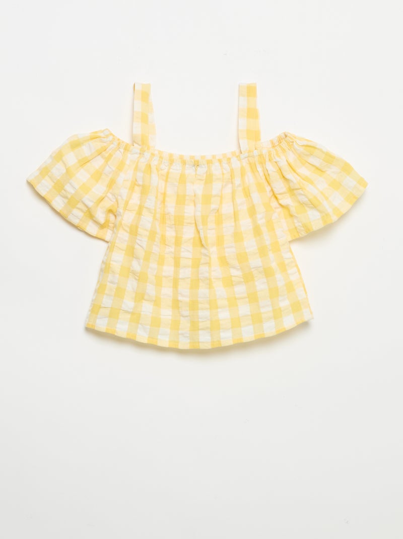 Ensemble 2 pièces blouse et short avec volants Jaune - Kiabi