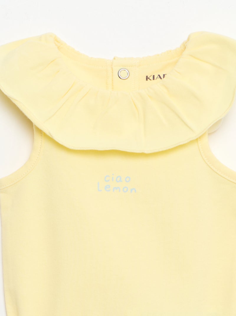 Ensemble 2 pièces body + culotte Jaune - Kiabi