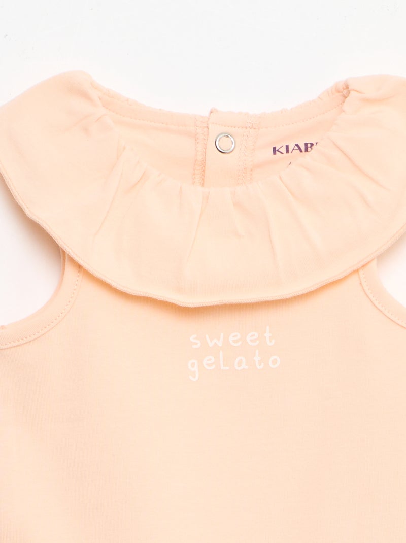 Ensemble 2 pièces body + culotte Rose - Kiabi