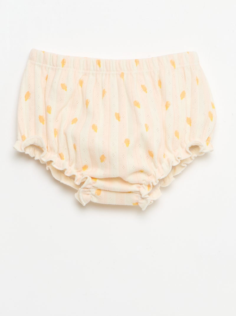 Ensemble 2 pièces body + culotte Rose - Kiabi