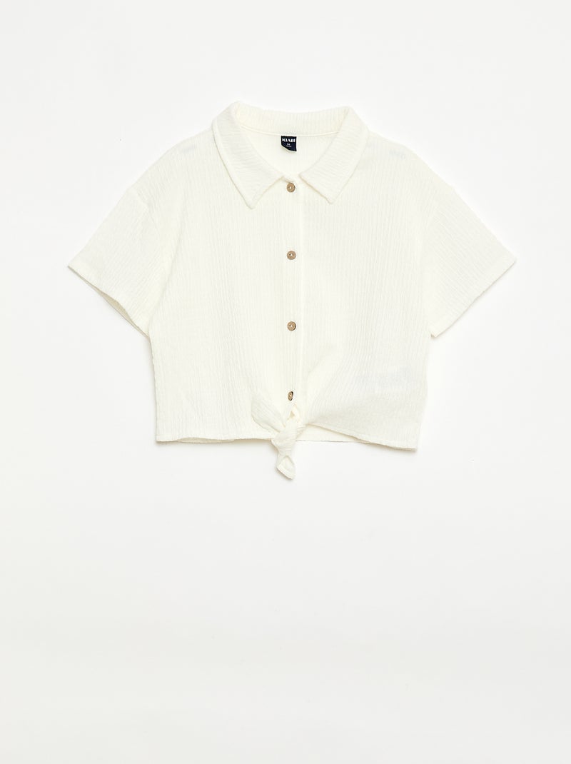 Ensemble 2 pièces chemise + pantalon large Blanc - Kiabi