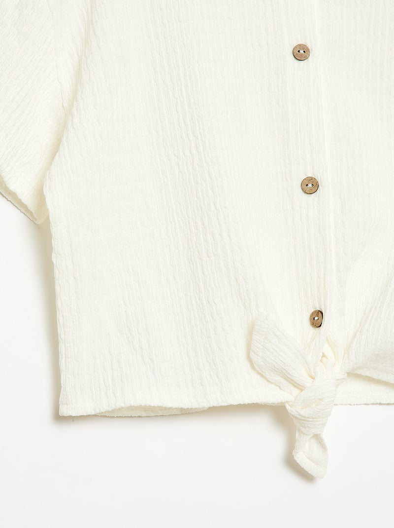 Ensemble 2 pièces chemise + pantalon large Blanc - Kiabi