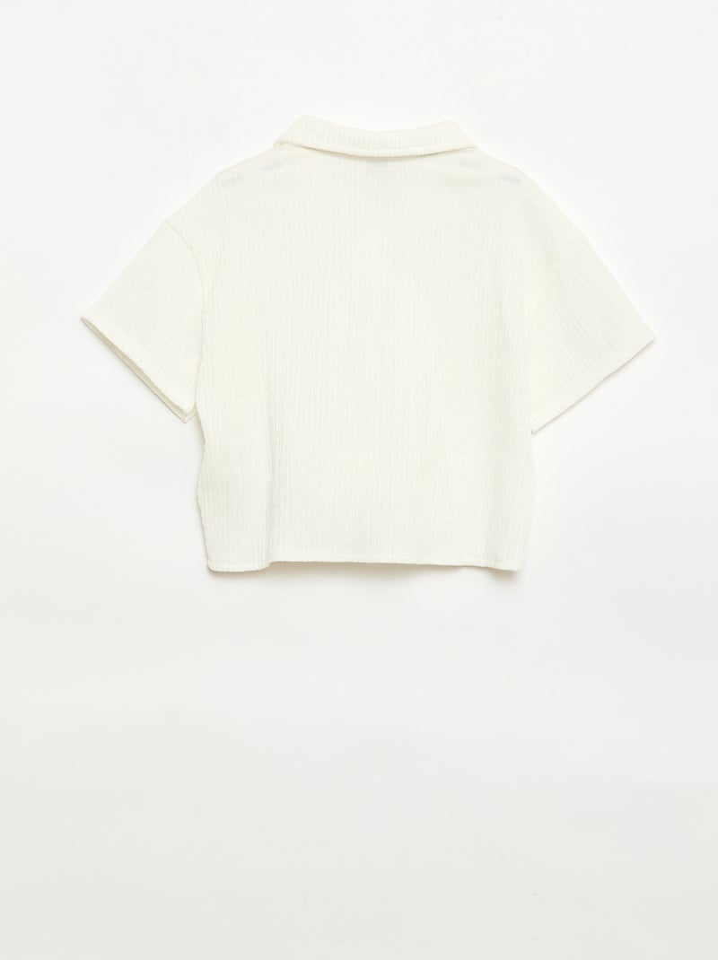 Ensemble 2 pièces chemise + pantalon large Blanc - Kiabi