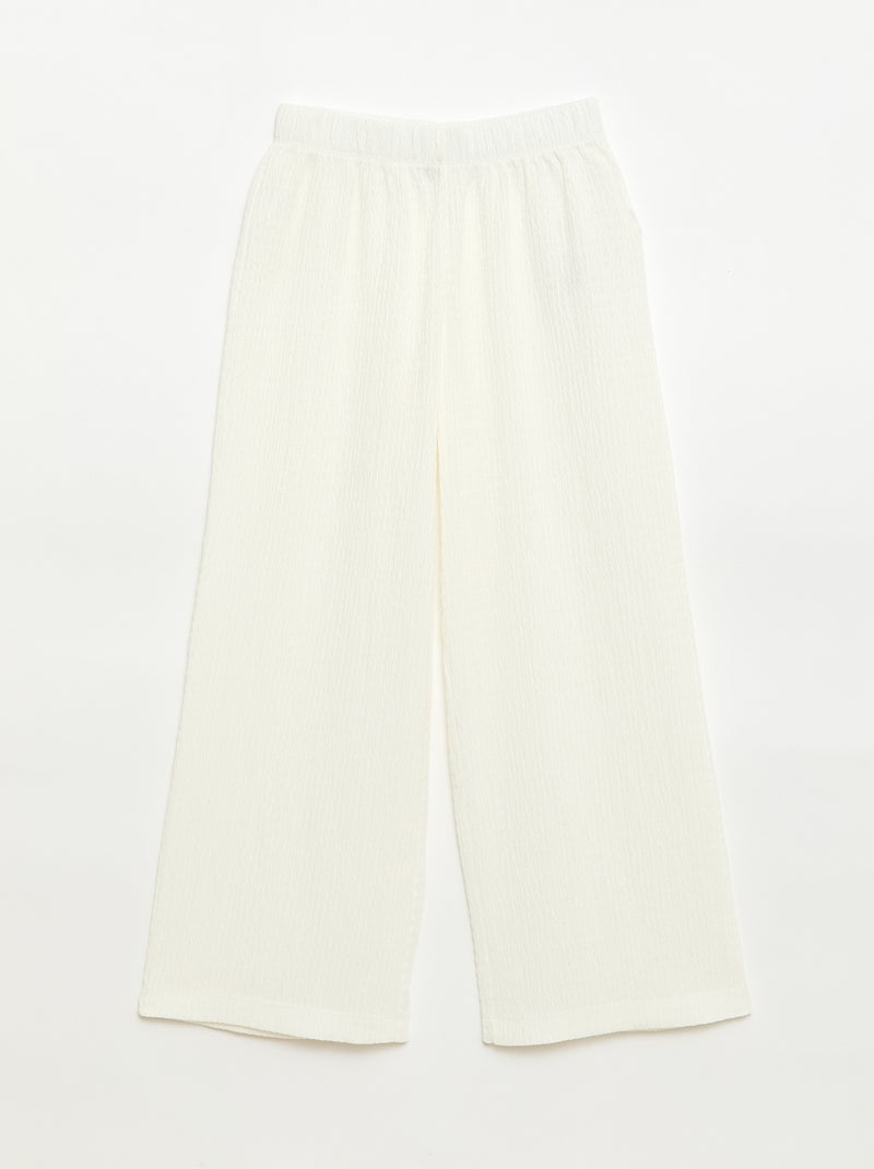 Ensemble 2 pièces chemise + pantalon large Blanc - Kiabi