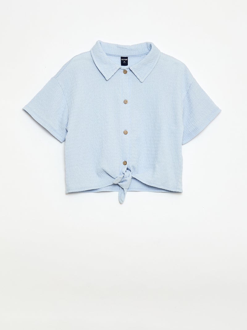 Ensemble 2 pièces chemise + pantalon large Bleu - Kiabi